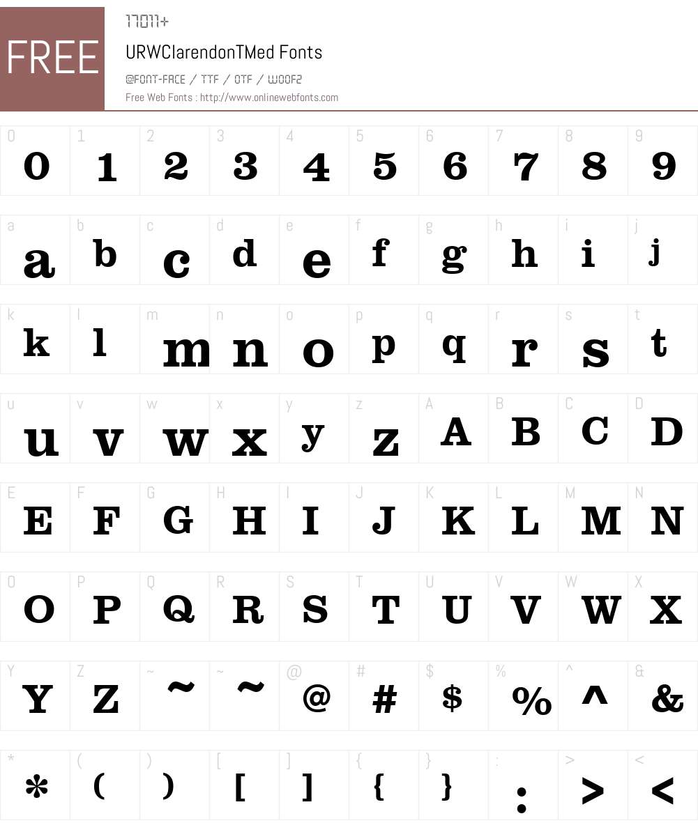 URWClarendonTMed Font Screenshots