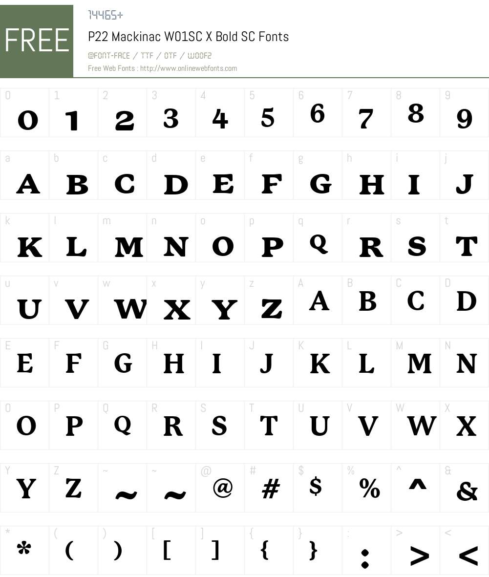 P22MackinacW01SC-XBoldSC Font Screenshots