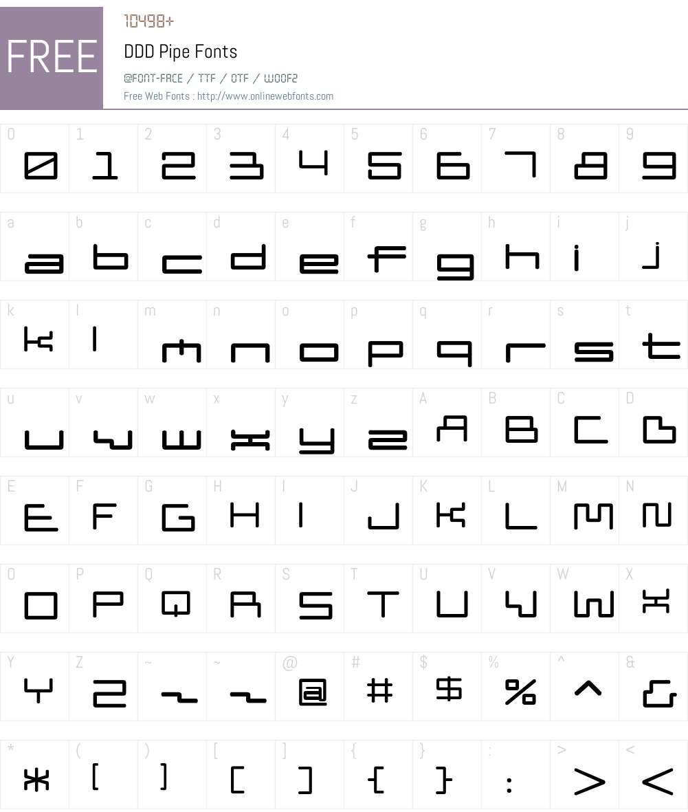DDD Pipe Font Screenshots