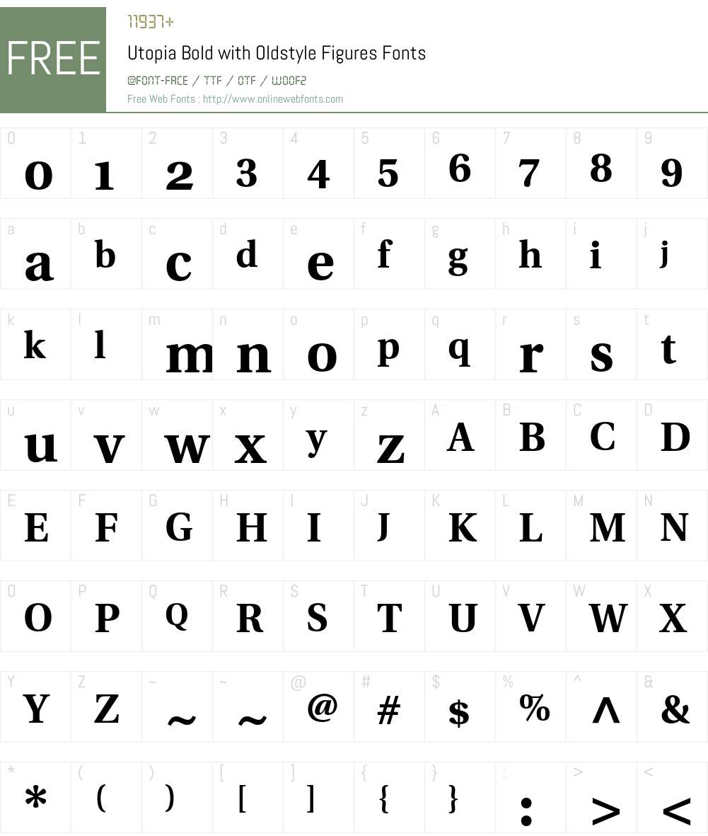 Utopia Font Screenshots