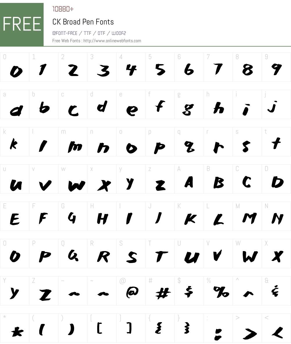 CK Broad Pen Font Screenshots