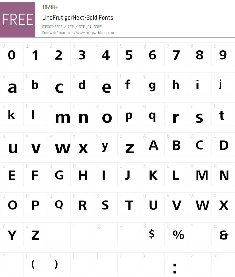 LinoFrutigerNext Font Screenshots