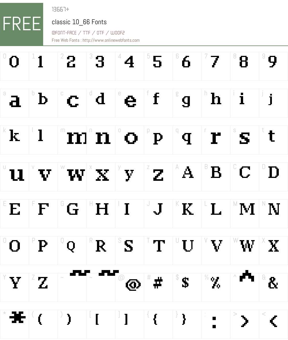 classic 10_66 Font Screenshots