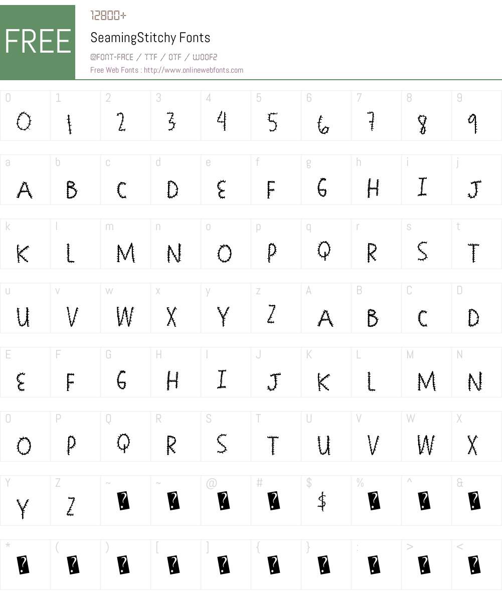 SeamingStitchy Font Screenshots