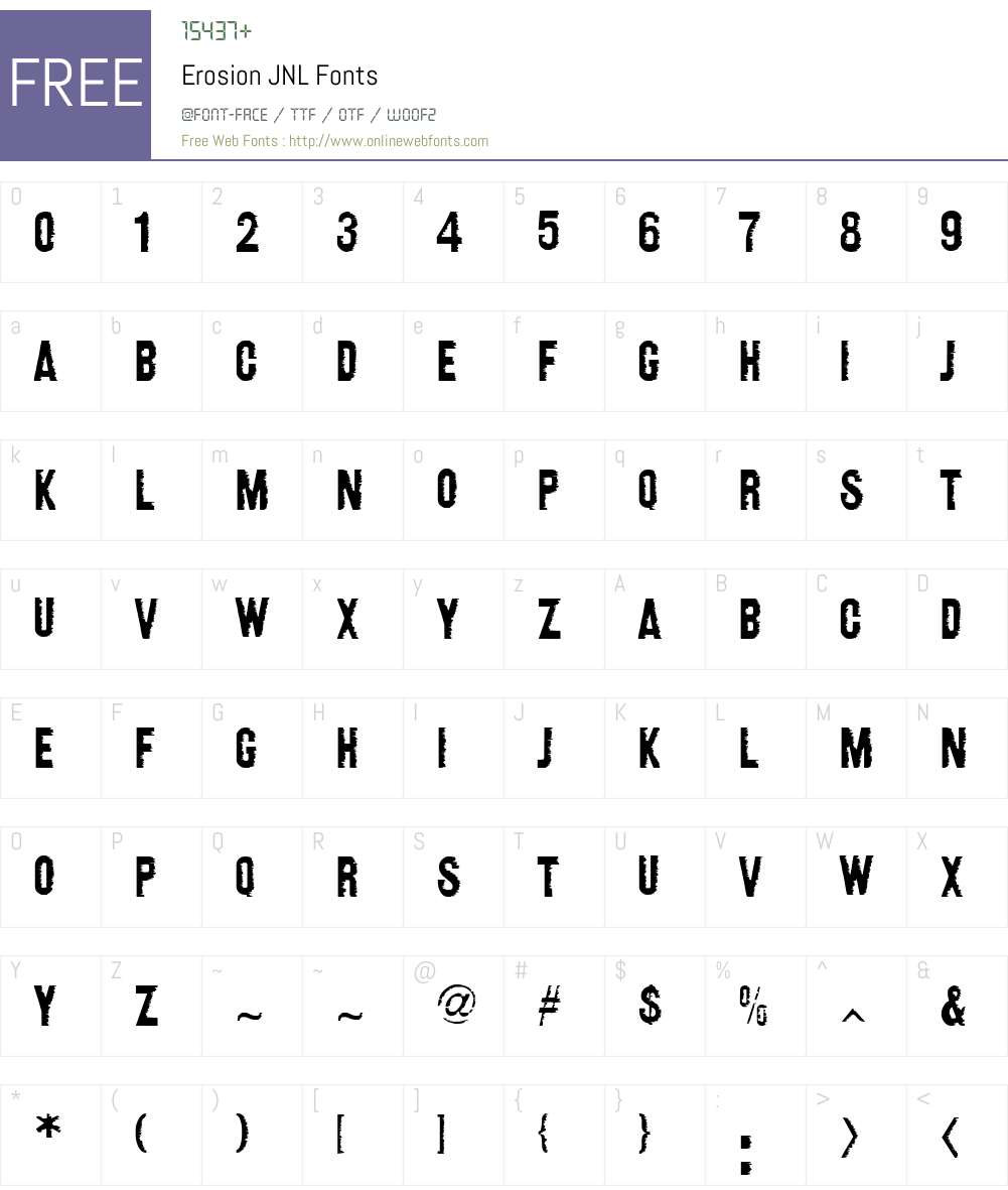 ErosionJNL Font Screenshots