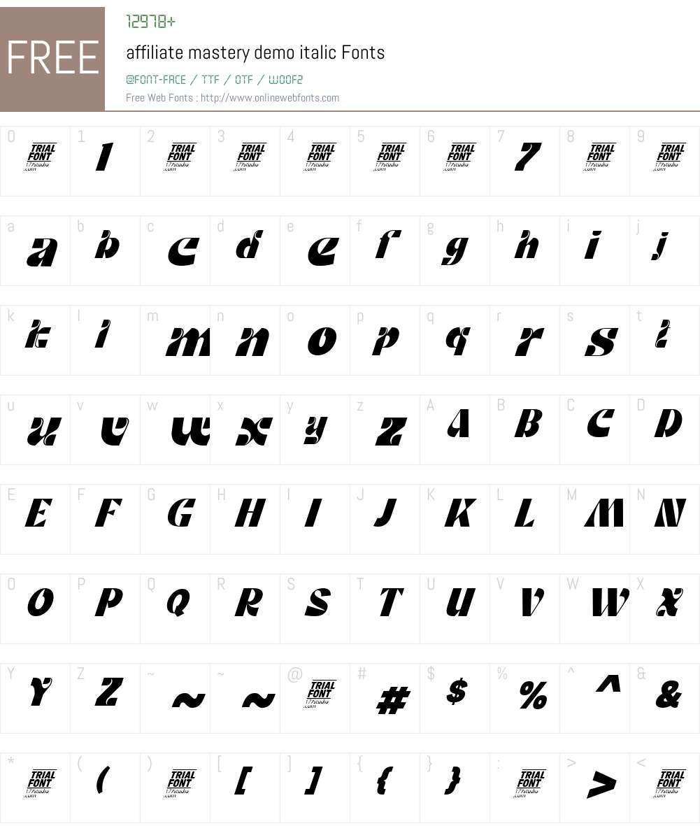 affiliate mastery demo 1.001 Fonts Free Download - OnlineWebFonts.COM