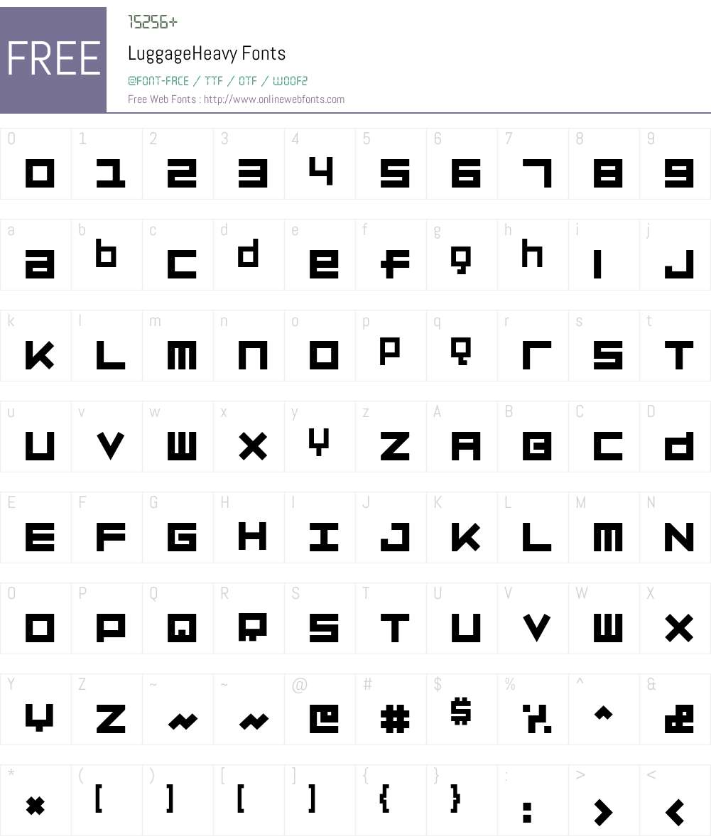 Luggage Font Screenshots