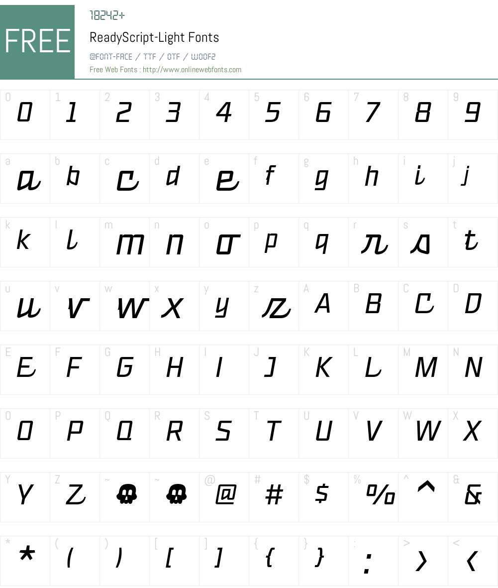 Ready Script Light Font Screenshots