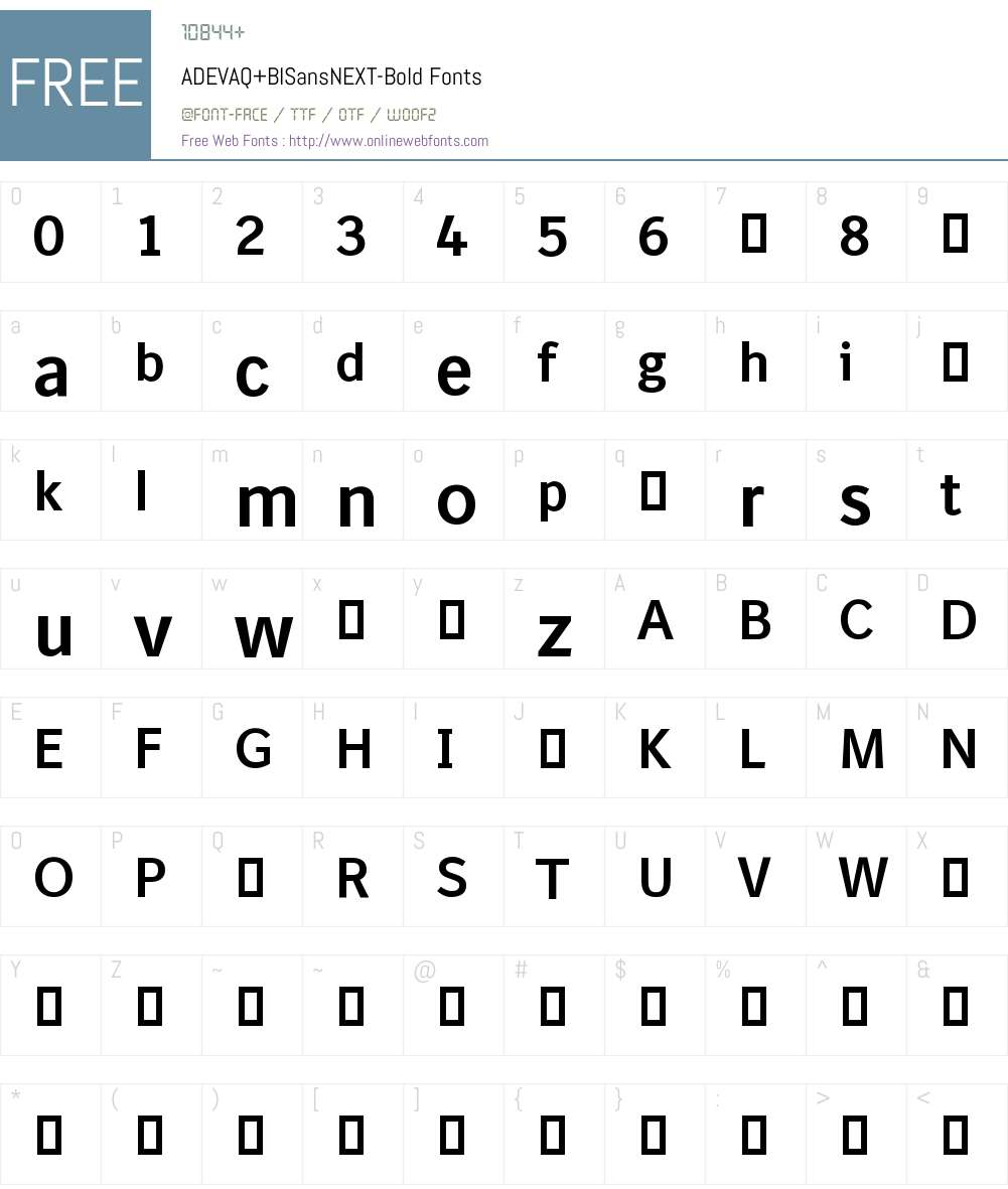 ADEVAQ+BISansNEXT-Bold Font Screenshots