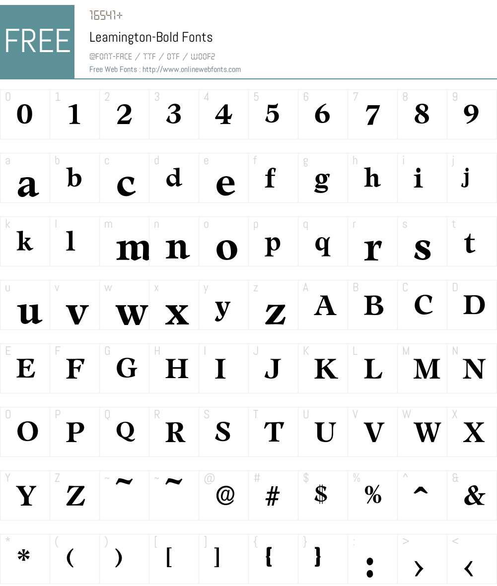 Leamington-Bold Font Screenshots