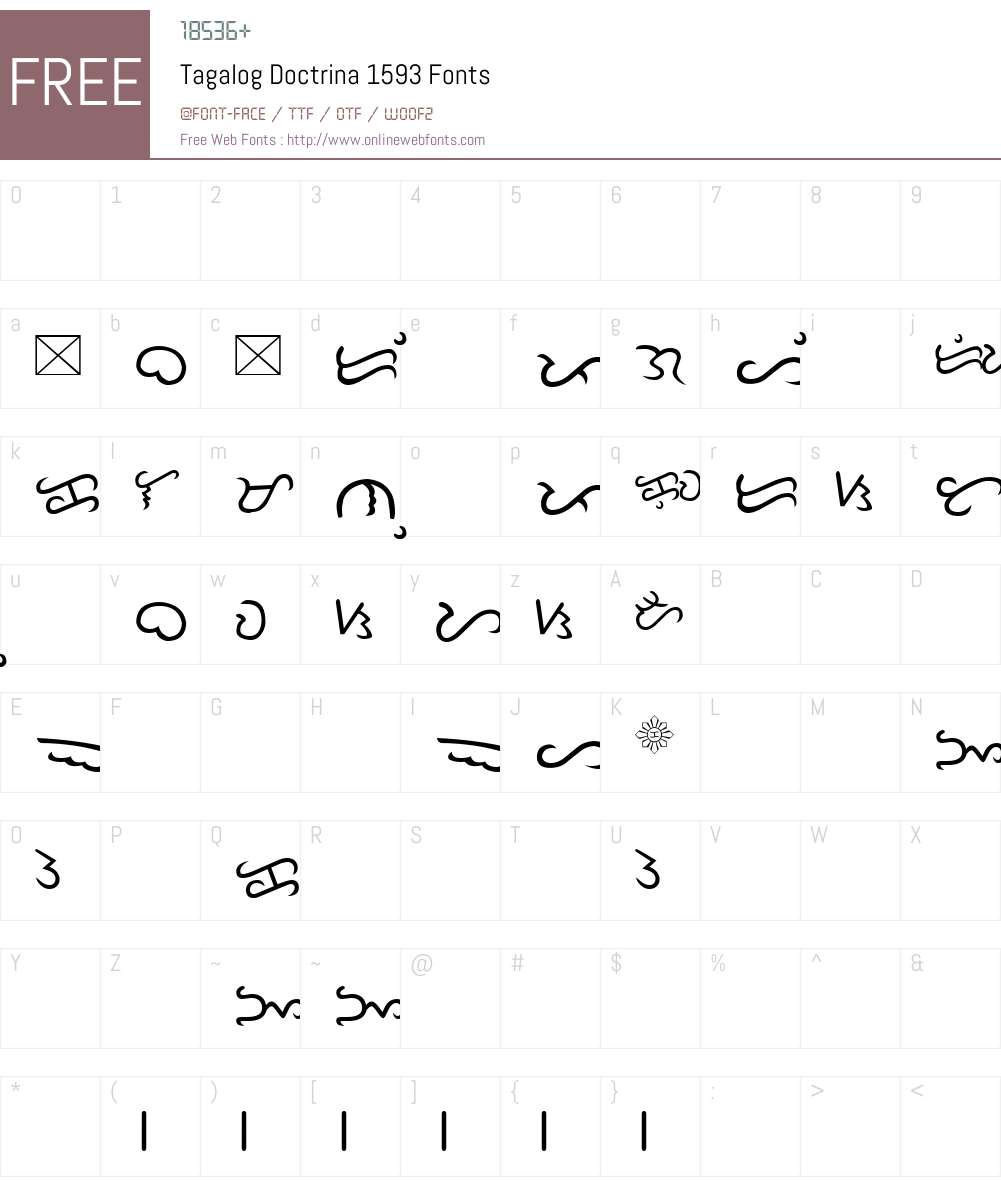 Tagalog Doctrina 1593 Font Screenshots