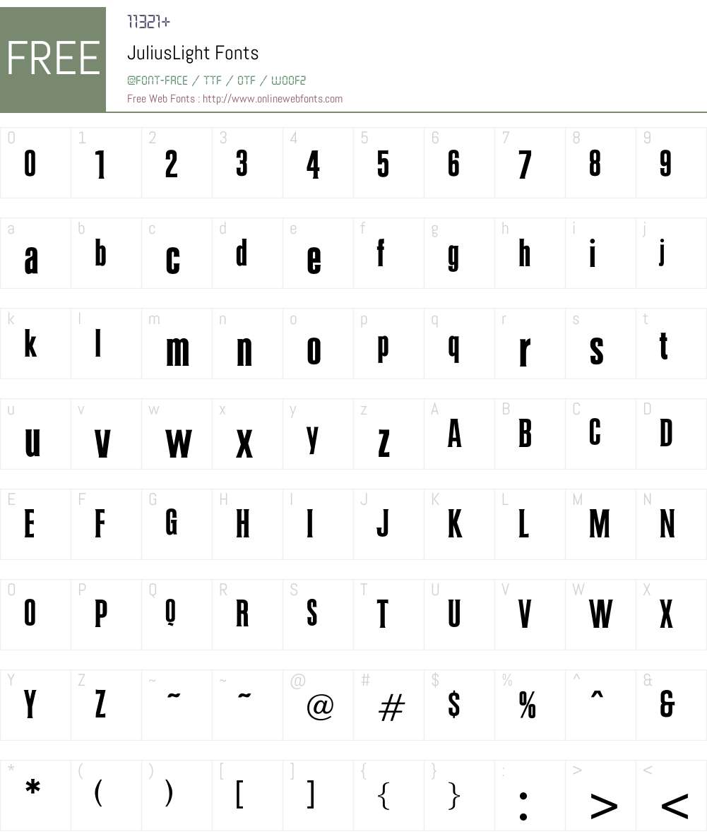 JuliusLight Font Screenshots