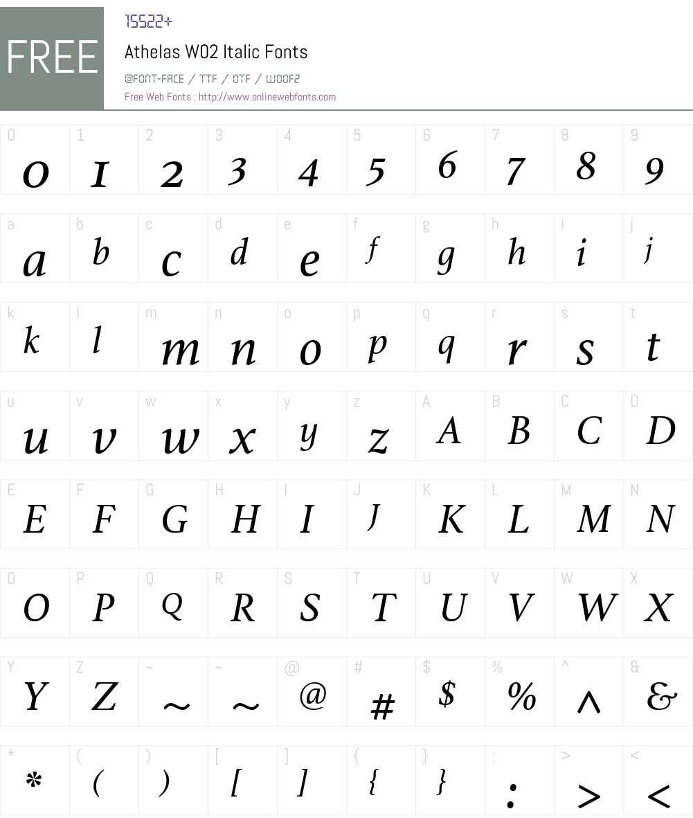 Athelas Font Screenshots