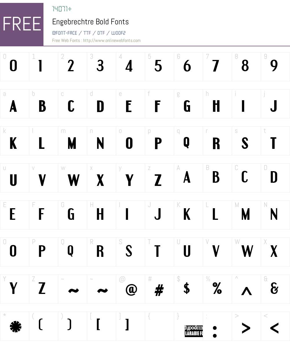 Engebrechtre Font Screenshots