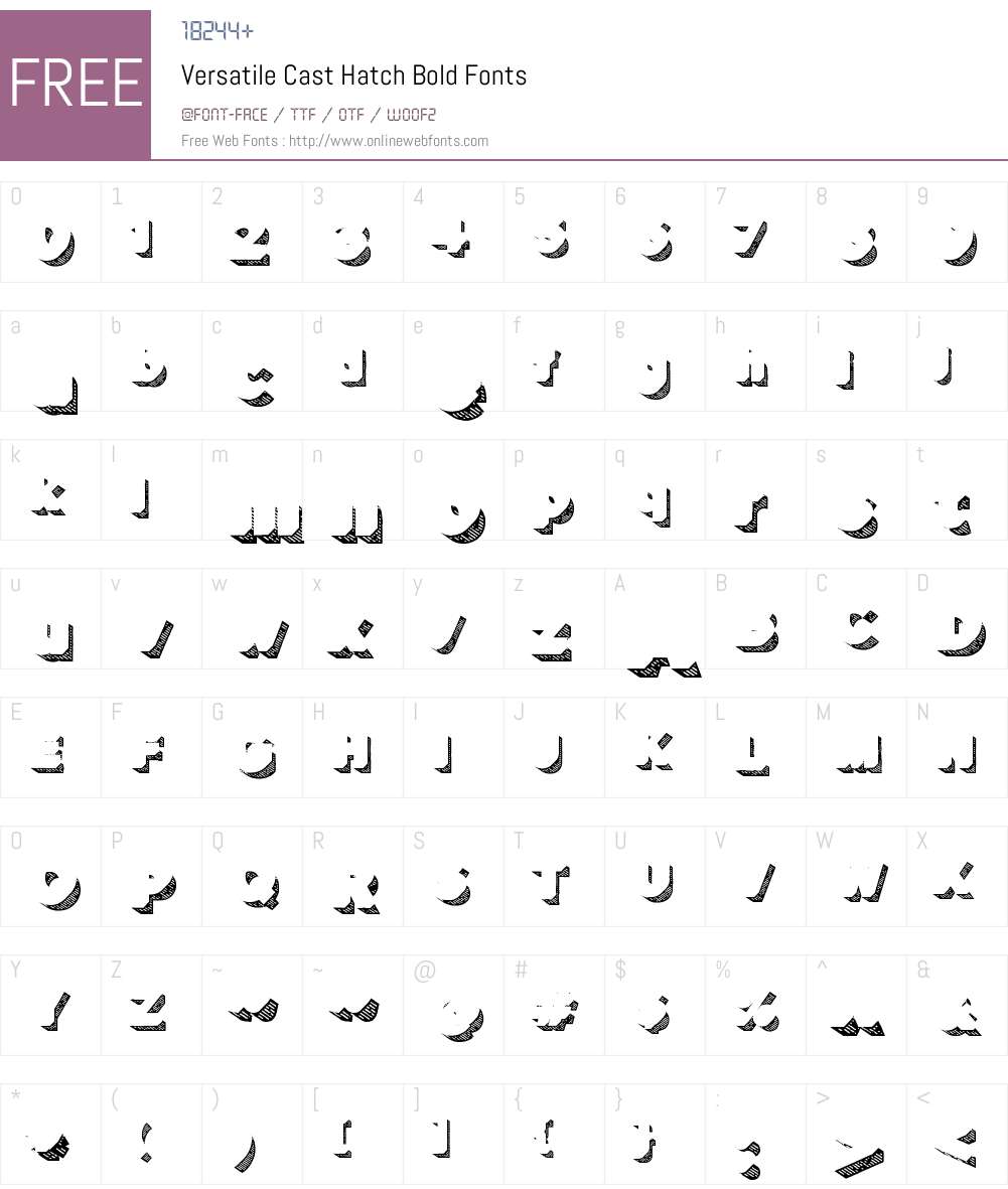 VersatileCastHatch-Bold Font Screenshots