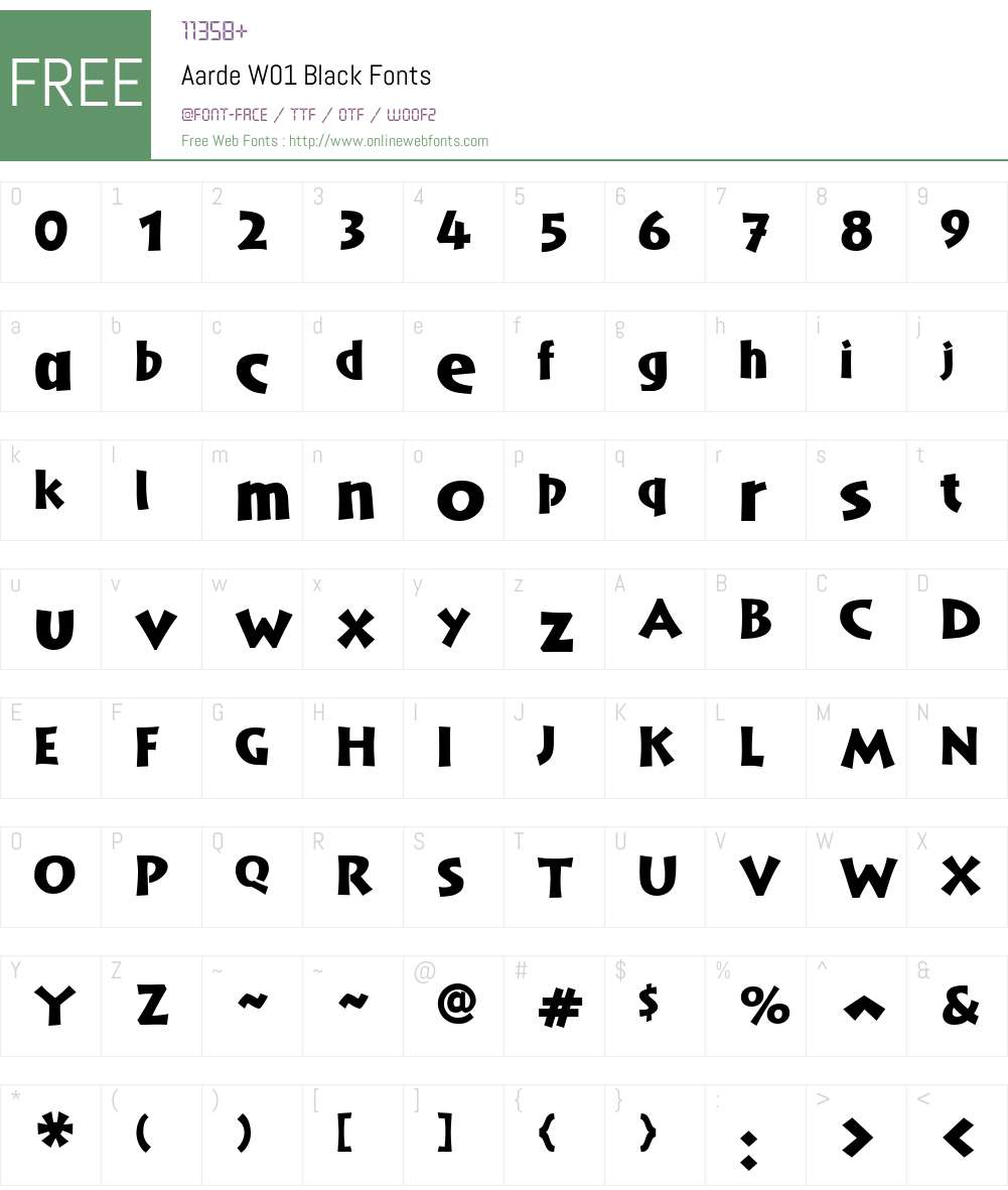 AardeW01-Black Font Screenshots