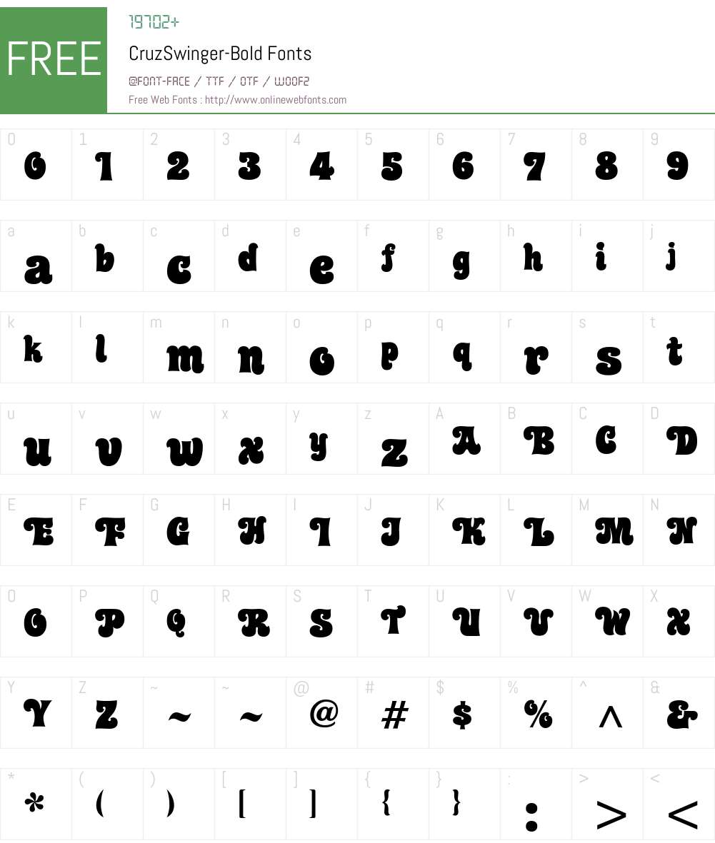CruzSwinger-Bold Font Screenshots