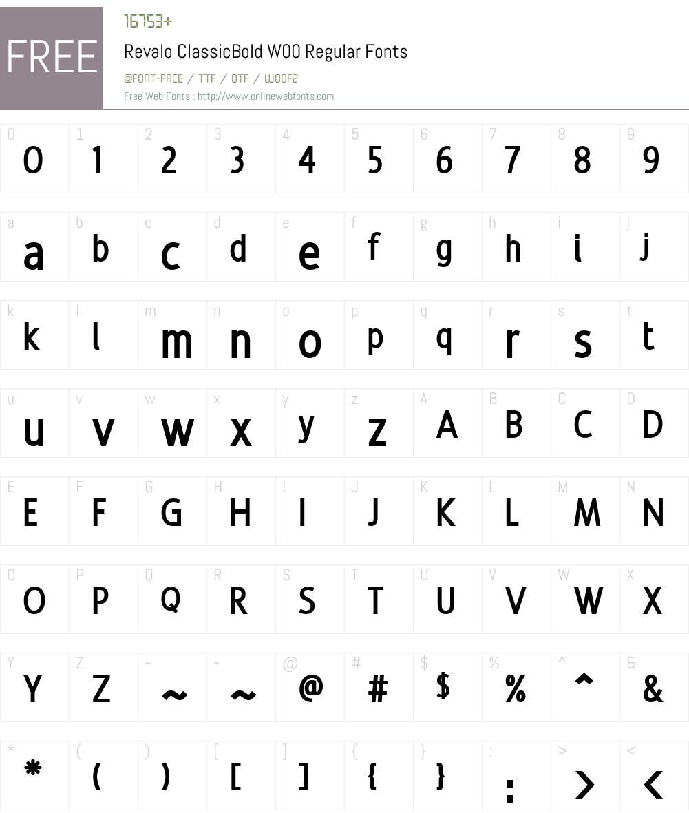 Revalo ClassicBold Font Screenshots