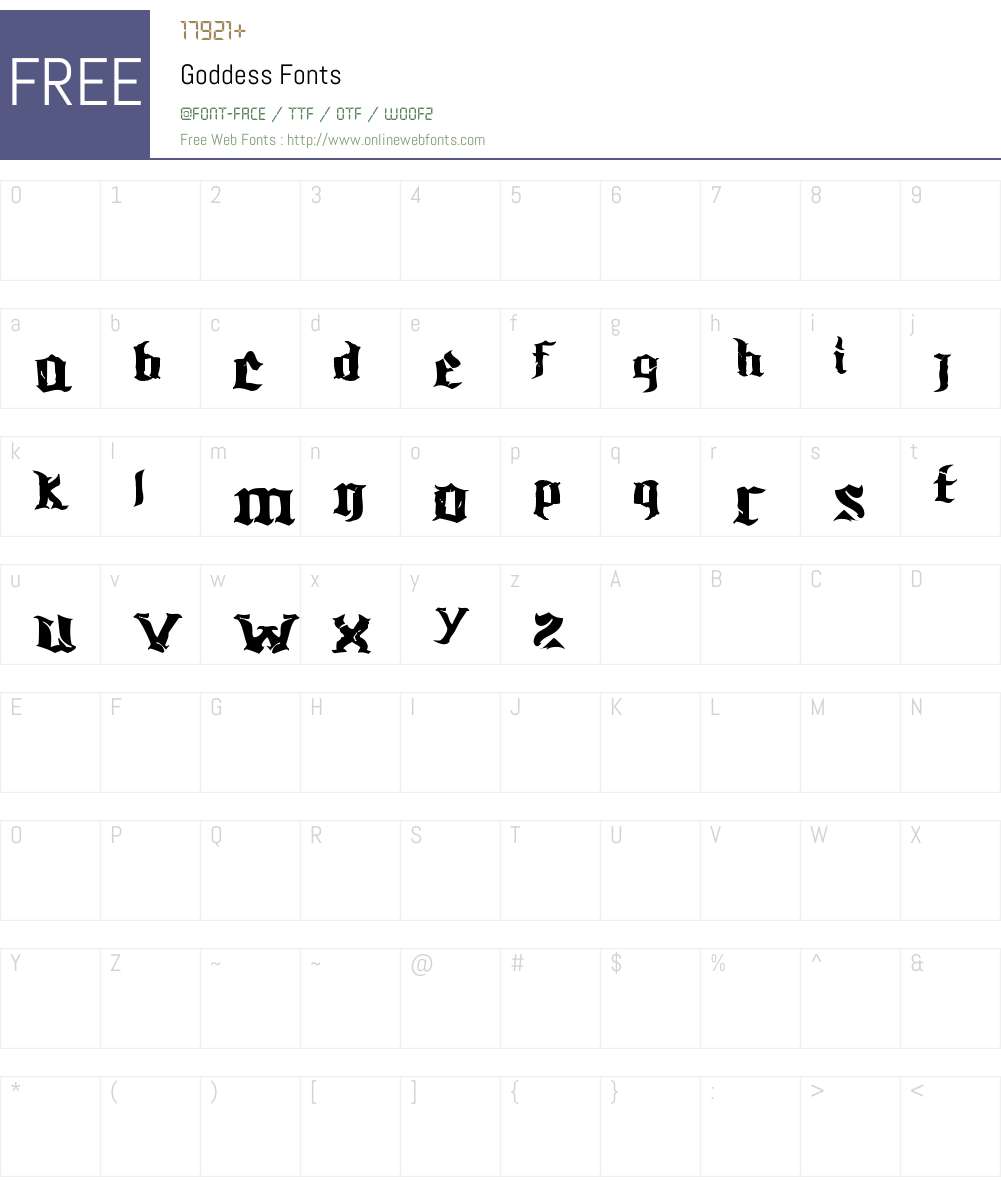 Goddess Font Screenshots