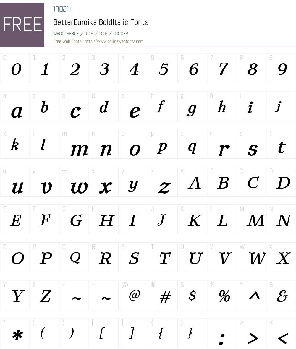 BetterEuroika Font Screenshots
