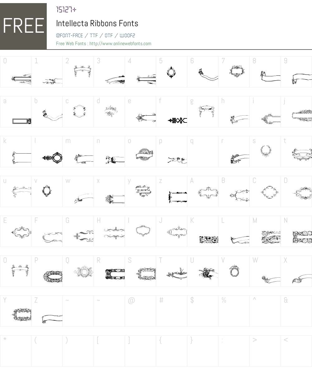 IntellectaRibbons Font Screenshots