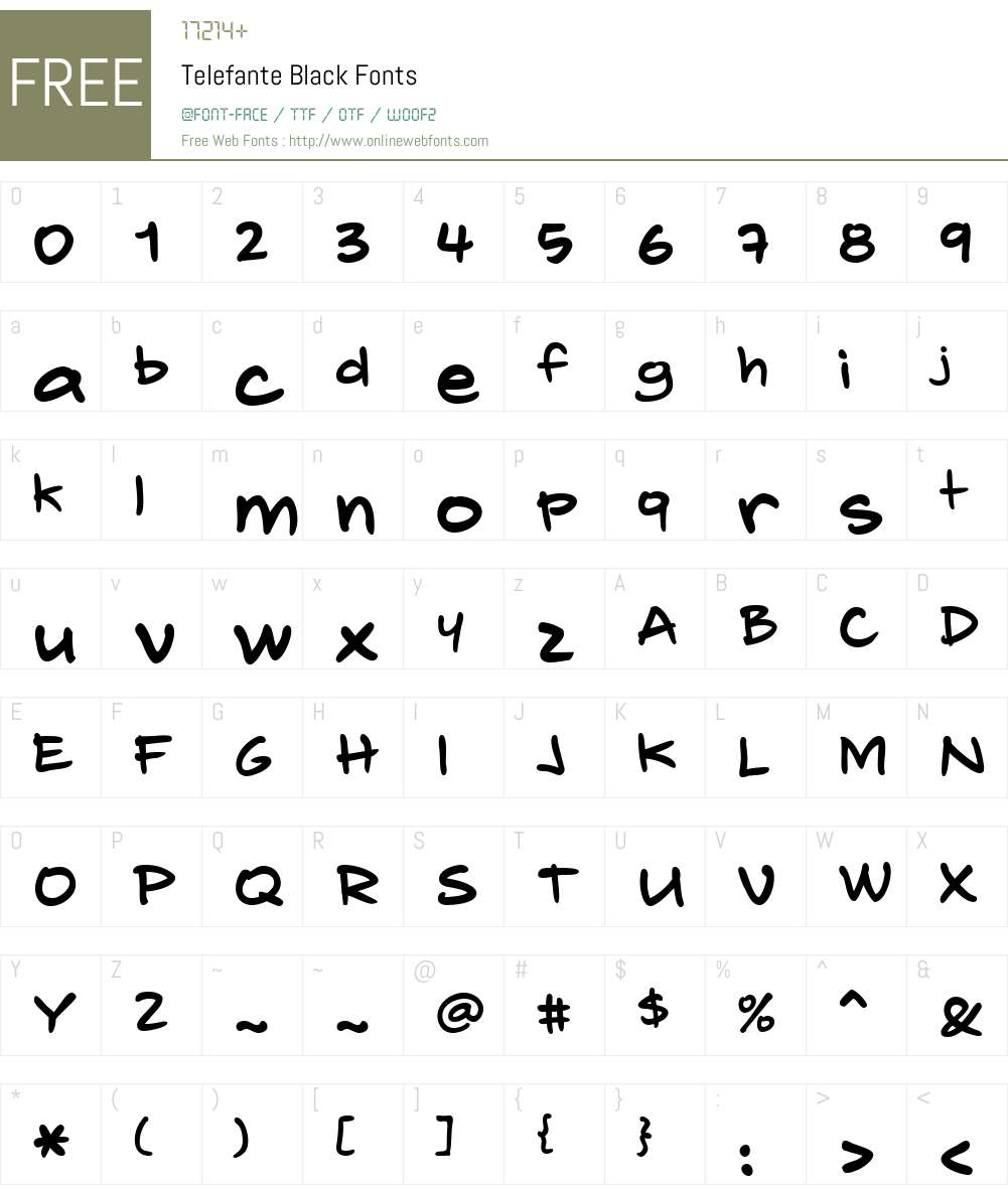 TelefanteBlack Font Screenshots