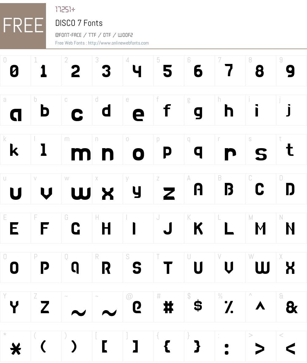 DISCO 7 Font Screenshots