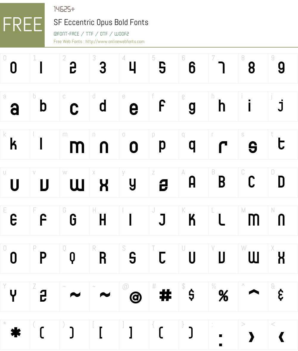 SF Eccentric Opus Font Screenshots
