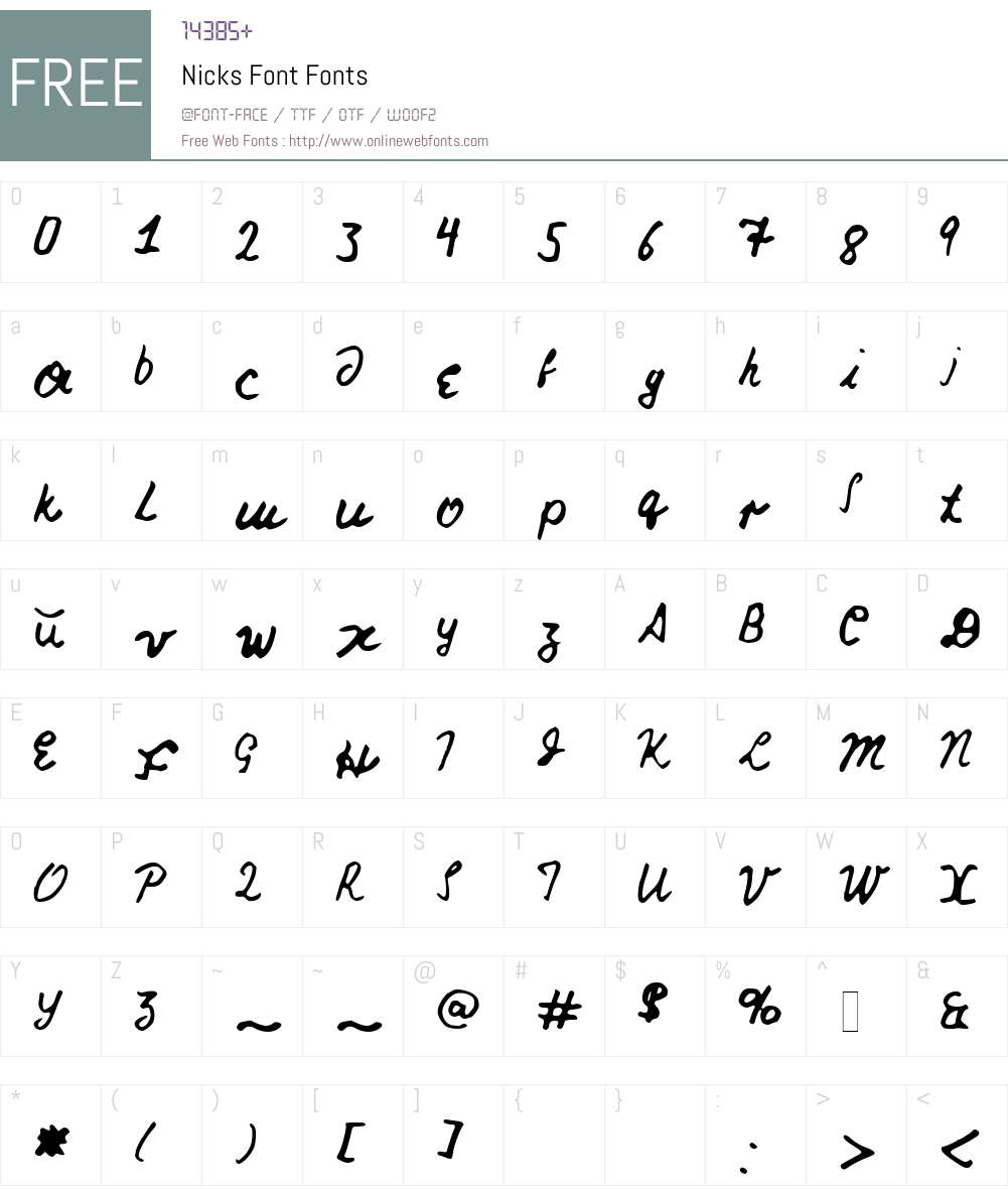 Nicks Font Font Screenshots