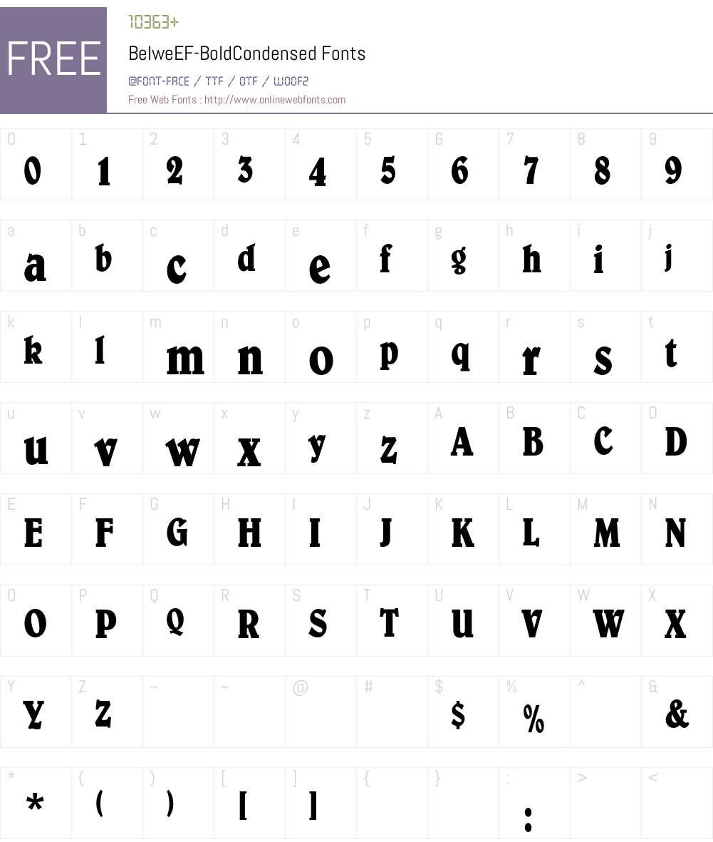 BelweEF-BoldCondensed Font Screenshots