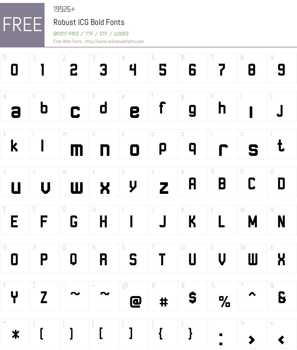 Robust ICG Font Screenshots