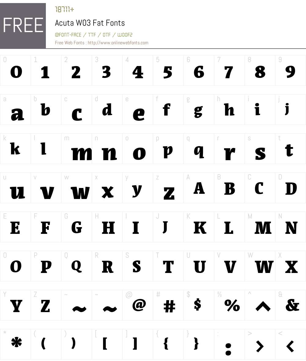 Acuta Font Screenshots