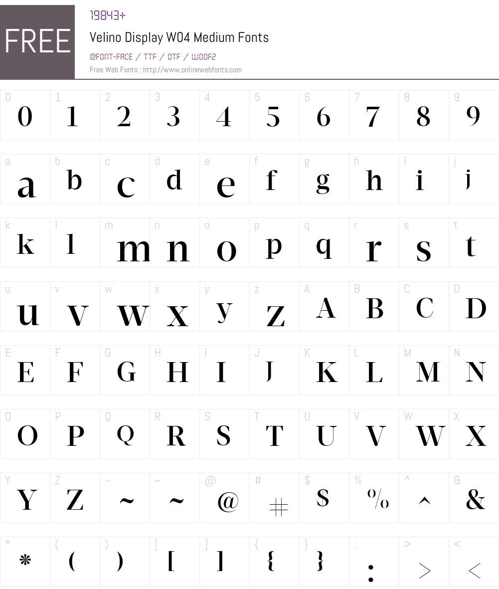 Velino Poster Font Screenshots