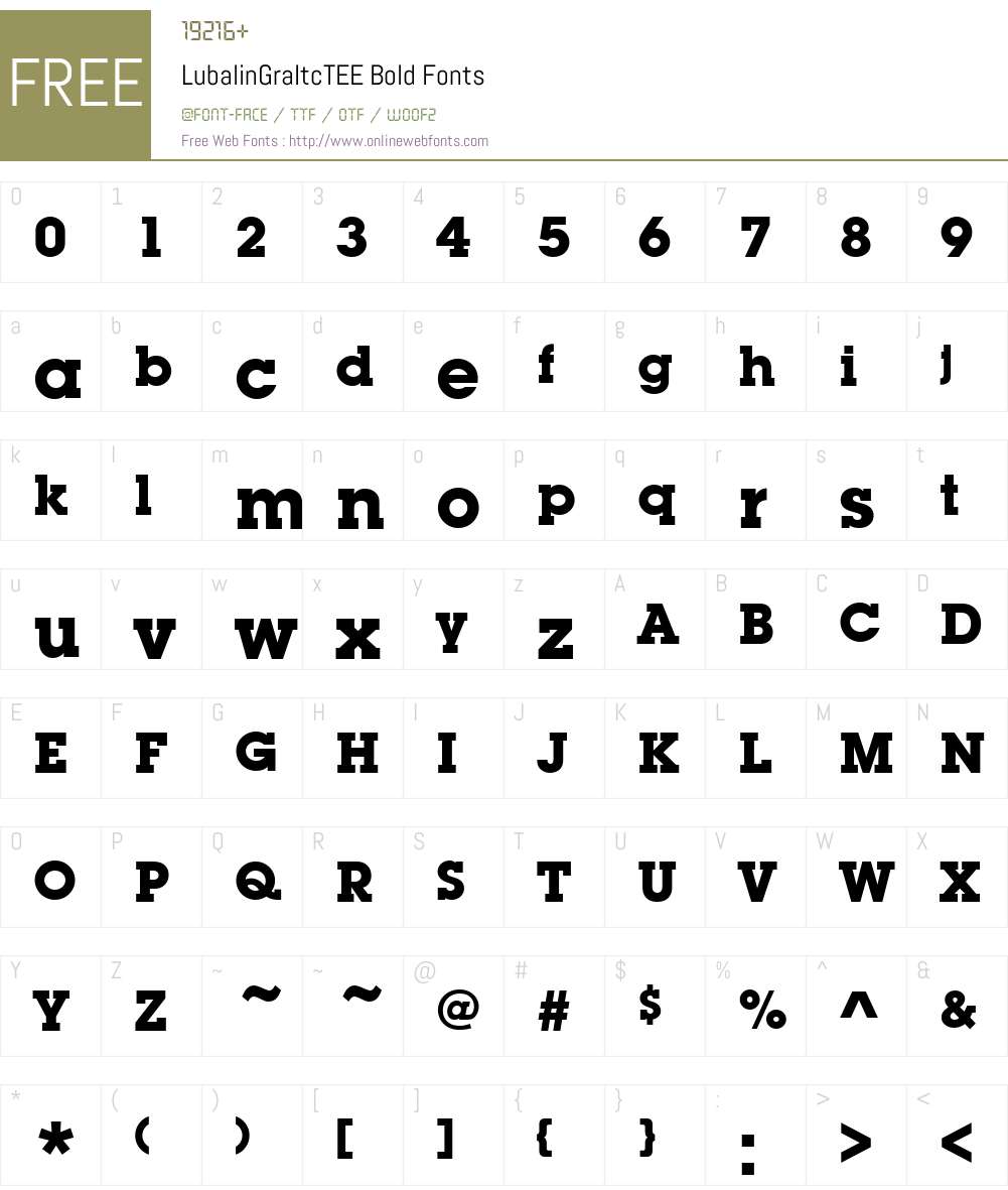 LubalinGraItcTEE Font Screenshots