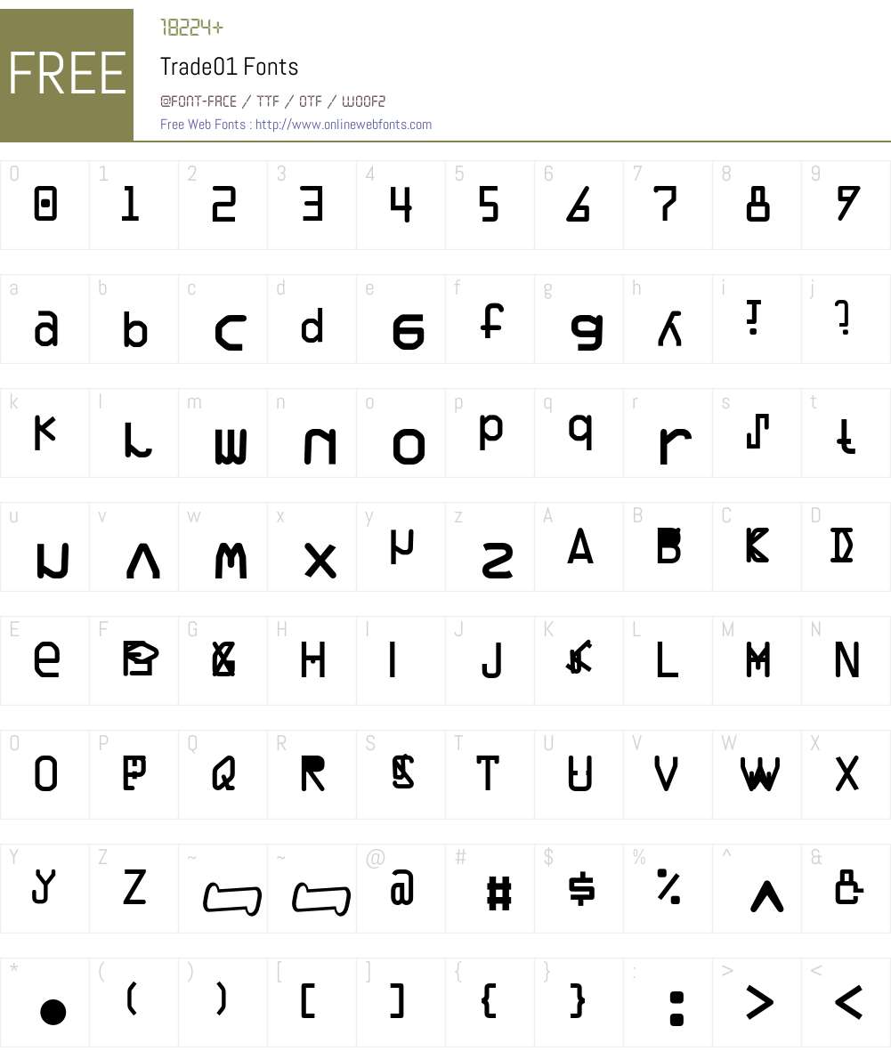 Trade Font Screenshots