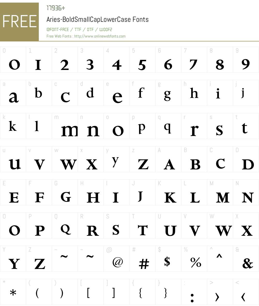 Aries Font Screenshots
