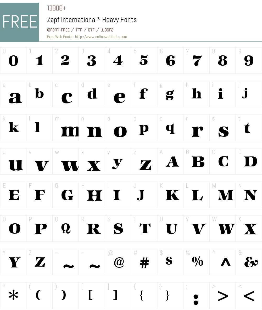 Zapf International BQ Font Screenshots
