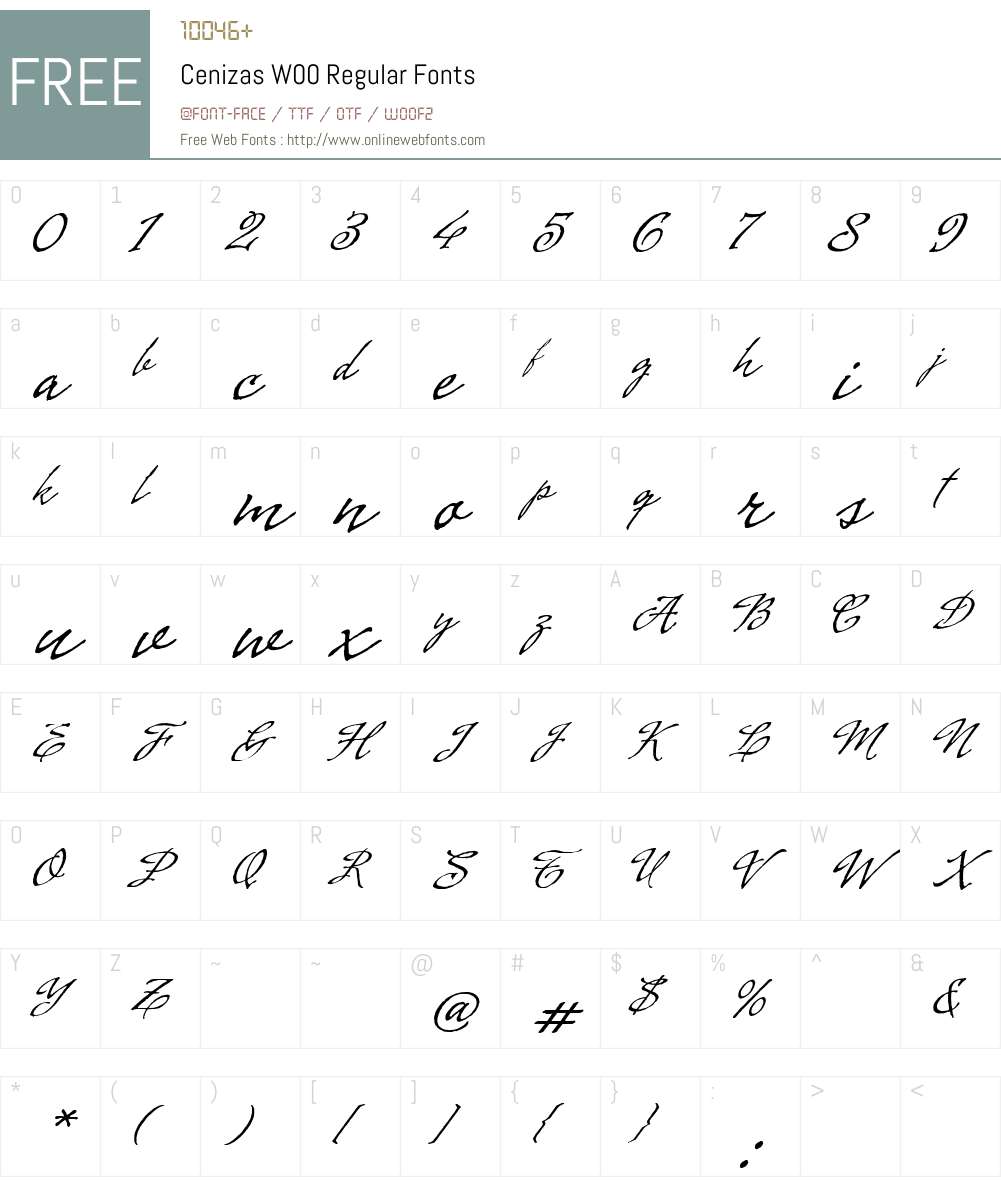 CenizasW00-Regular Font Screenshots