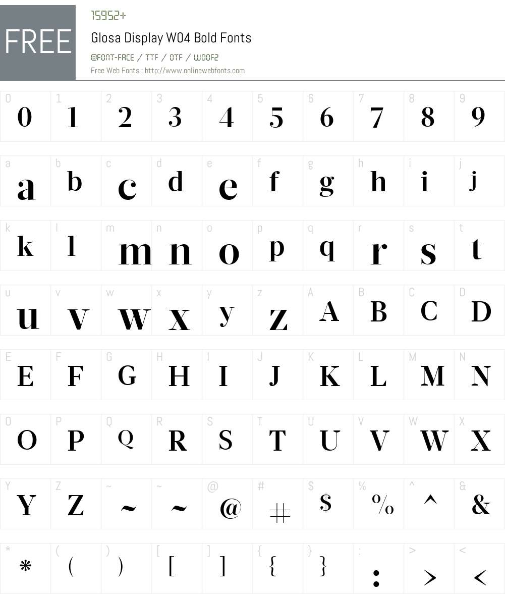 Glosa Display Font Screenshots