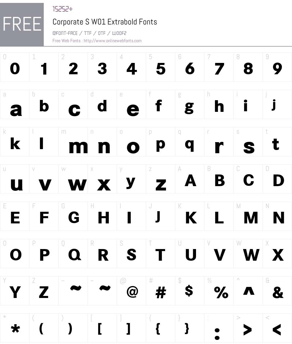 CorporateSW01-Extrabold Font Screenshots