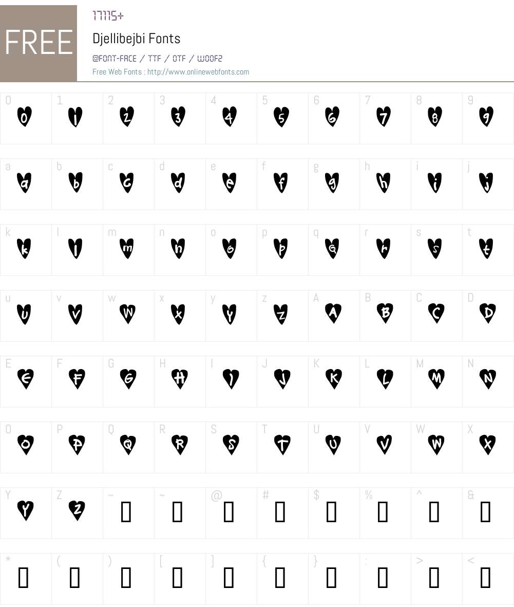 Djellibejbi Font Screenshots