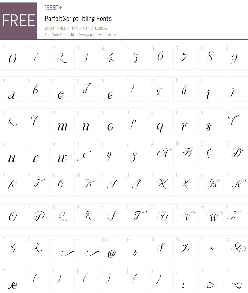 Parfait Script Titling Font Screenshots