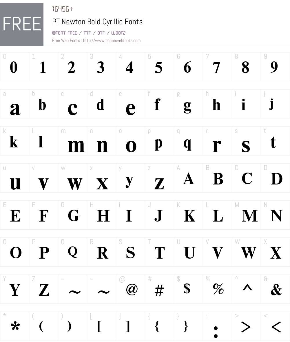 NewtonC Font Screenshots