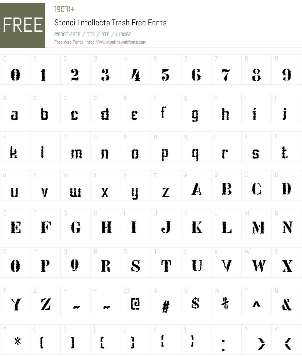 Stenci lIntellecta Trash Free Font Screenshots