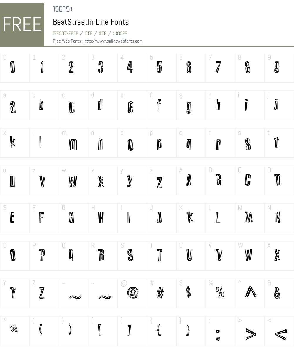 BeatStreetIn-Line Font Screenshots