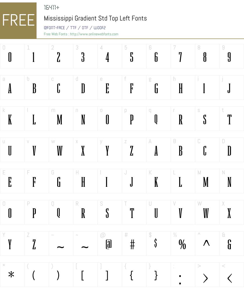 Mississippi Grad Std Tp Lf Font Screenshots