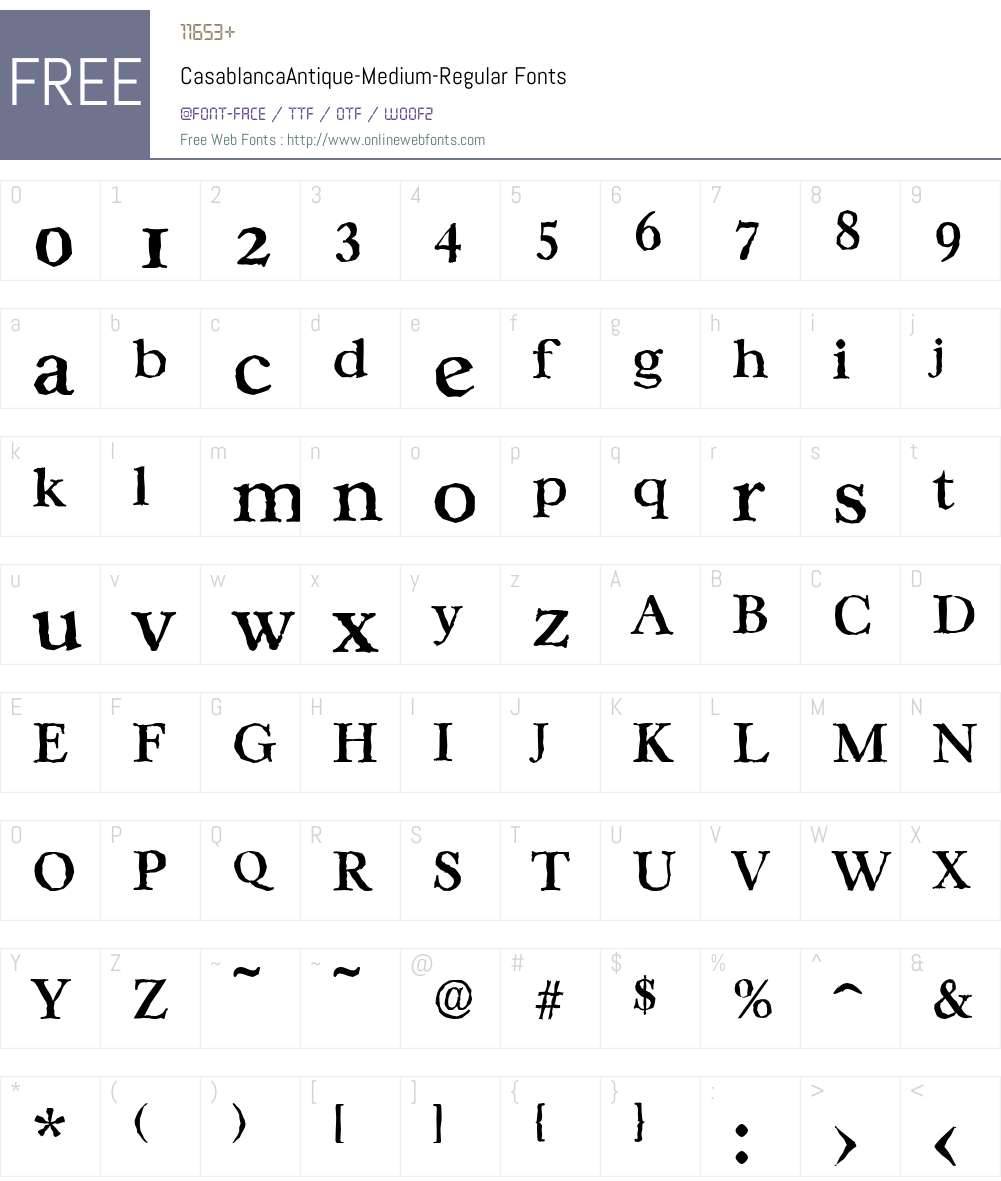 CasablancaAntique-Medium Font Screenshots