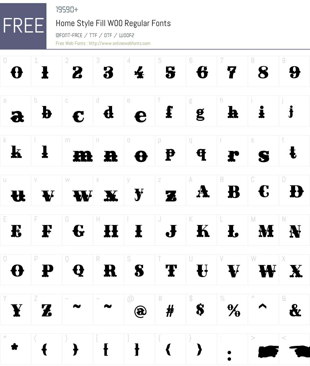 HomeStyleFillW00-Regular Font Screenshots