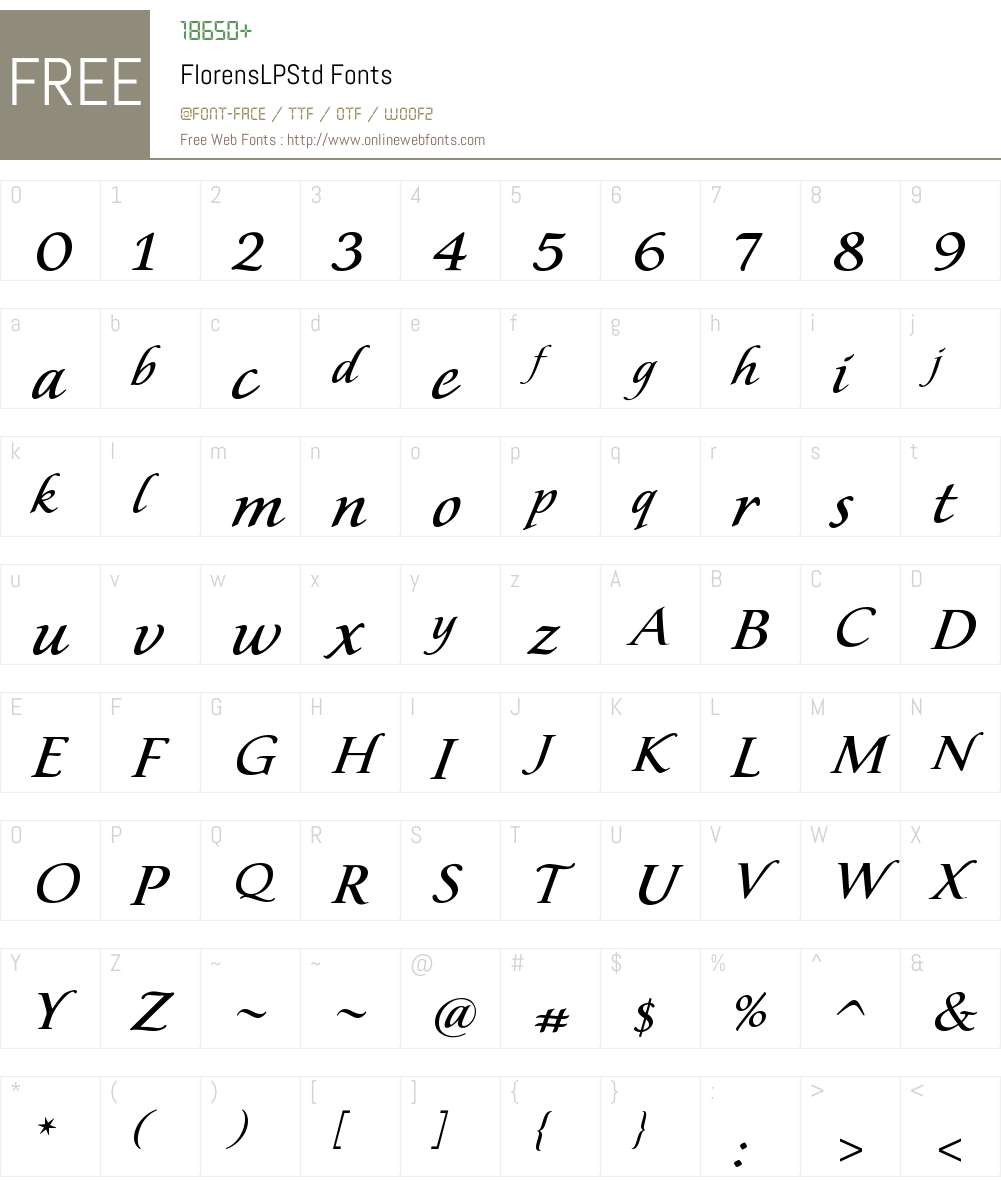 Florens LP Std Font Screenshots
