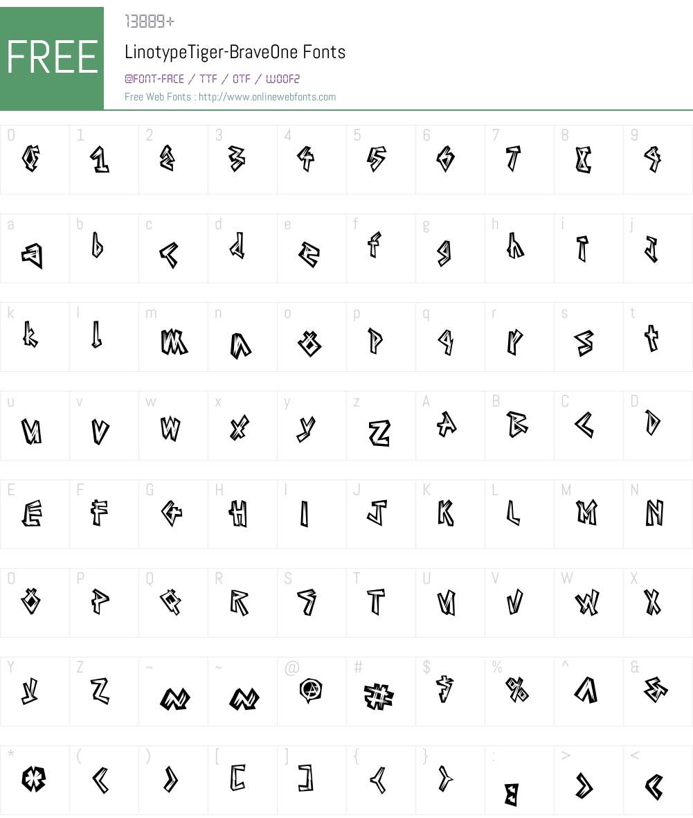 LTTiger BraveOne Font Screenshots